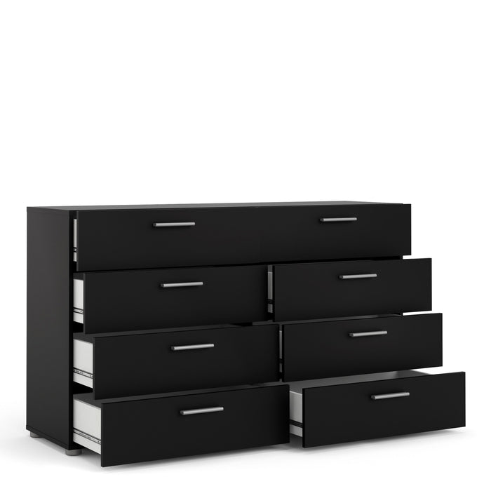 Pepe Wide Chest of 8 Drawers in Black