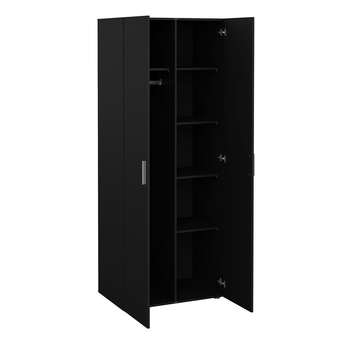 Pepe Package - Bedside 2 Drawers + Chest of 4 Drawers + Wardrobe with 2 doors in Black