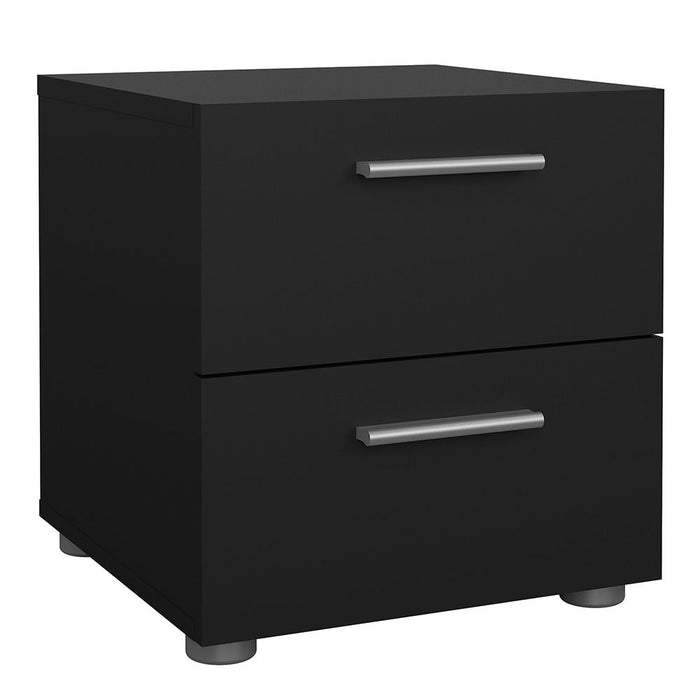 Pepe Package - Bedside 2 Drawers + Chest of 4 Drawers + Wardrobe with 2 doors in Black