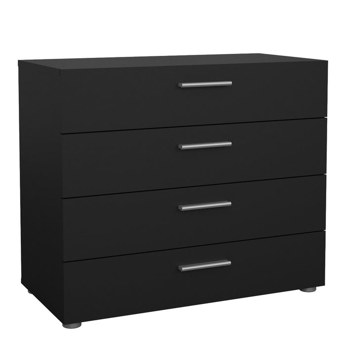 Pepe Package - Bedside 2 Drawers + Chest of 4 Drawers + Wardrobe with 2 doors in Black