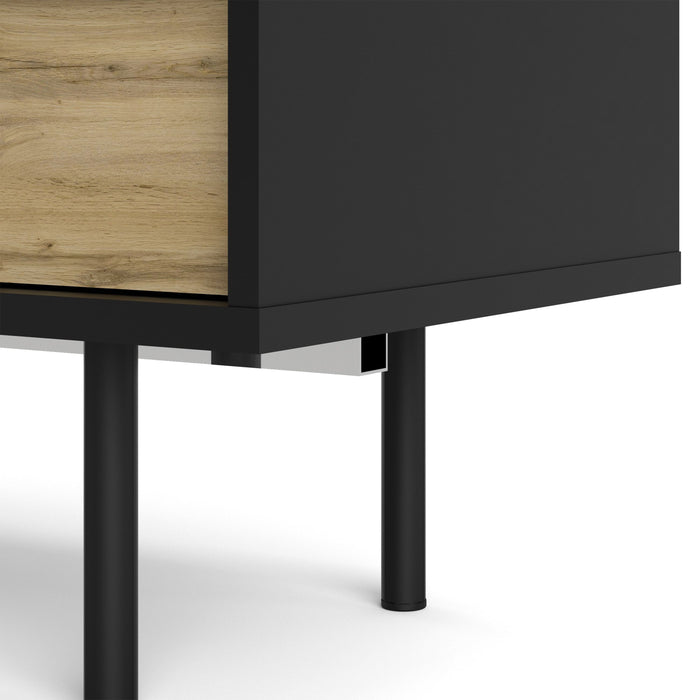 Match TV Unit 1 Door 1 Drawer in Black/Oak