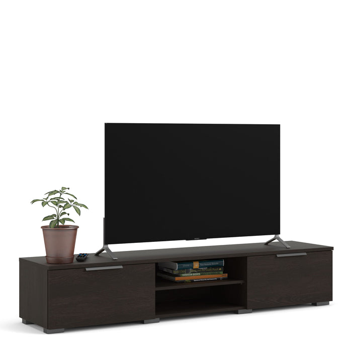 Match TV Unit 2 Drawers 2 Shelf in Rovere Gessato Dark Oak