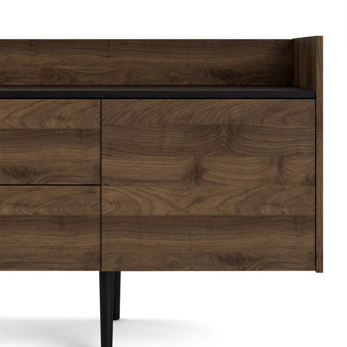 Unit Sideboard 2 Drawers 3 Doors in Walnut and Black