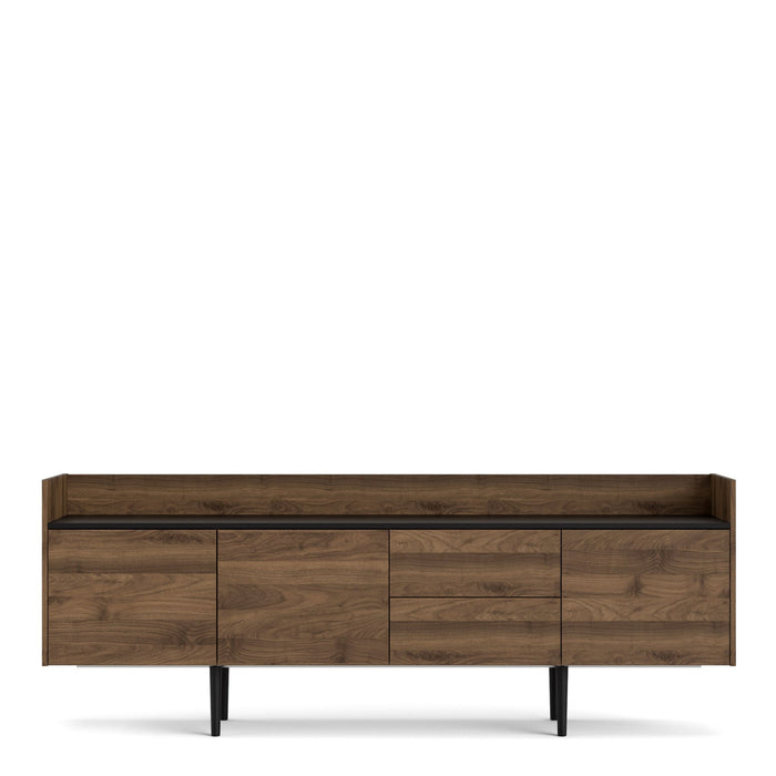 Unit Sideboard 2 Drawers 3 Doors in Walnut and Black