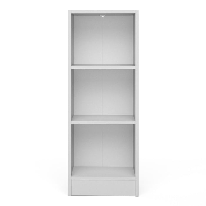 Basic Low Narrow Bookcase (2 Shelves) in White