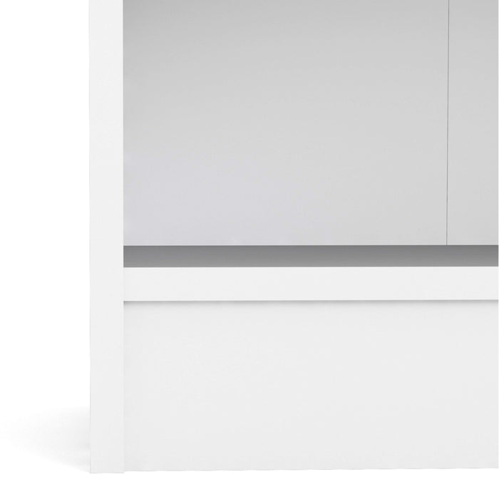 Basic Low Wide Bookcase (2 Shelves) in White