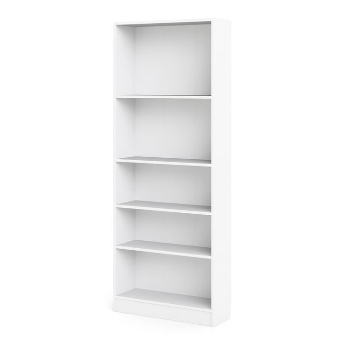 Basic Tall Wide Bookcase (4 Shelves) in White