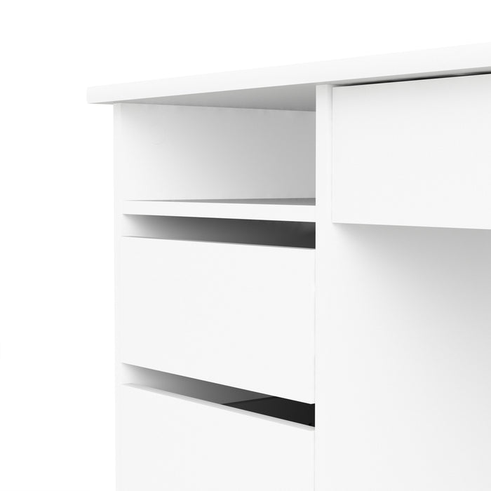 Function Plus 4 Drawer Desk Handleless Drawer in White