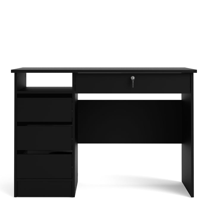 Function Plus 4 Drawer Desk Handleless Drawer in Black