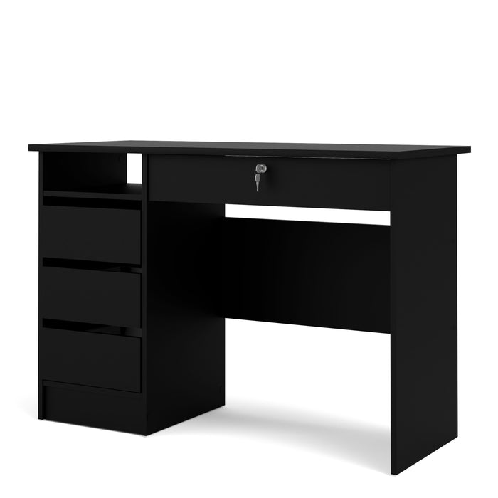 Function Plus 4 Drawer Desk Handleless Drawer in Black