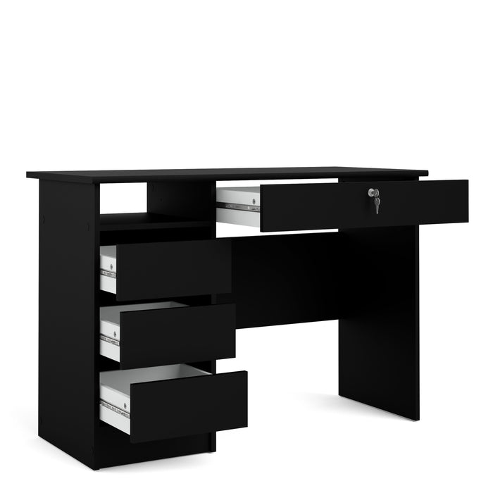 Function Plus 4 Drawer Desk Handleless Drawer in Black