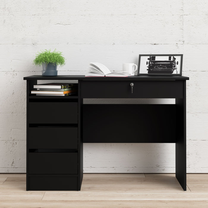 Function Plus 4 Drawer Desk Handleless Drawer in Black