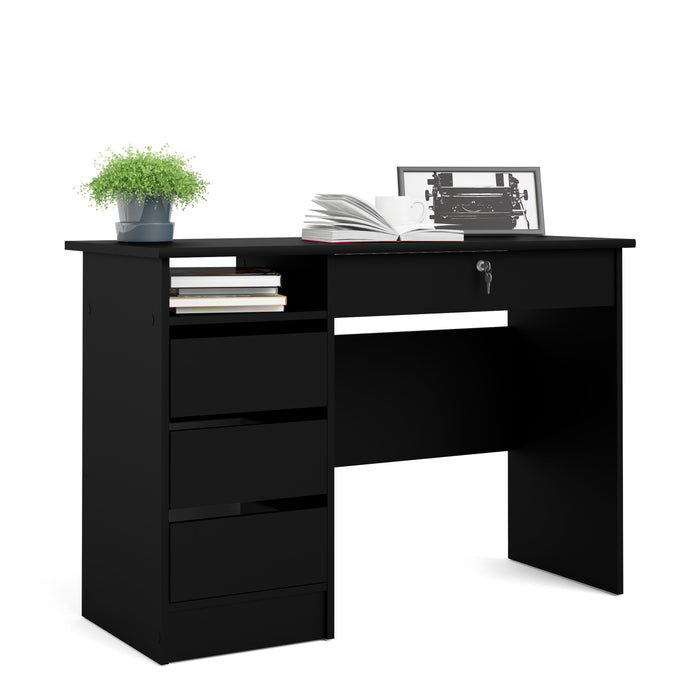 Function Plus 4 Drawer Desk Handleless Drawer in Black