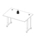 Prima Desk 120cm in White with Silver Grey Steel Legs