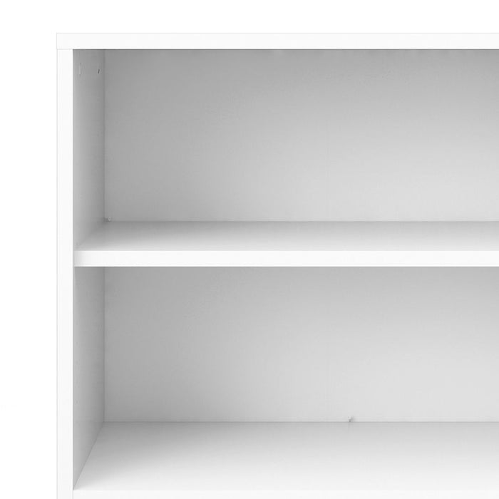 Prima Bookcase 3 Shelves with 2 Doors in White