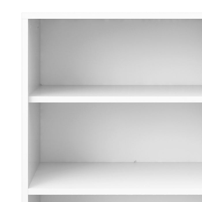 Prima Bookcase 2 Shelves with 2 Drawers 2 File Drawers in White