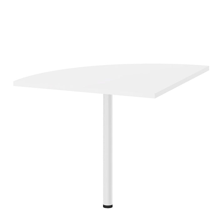 Prima Corner Desk Top in White with White Legs