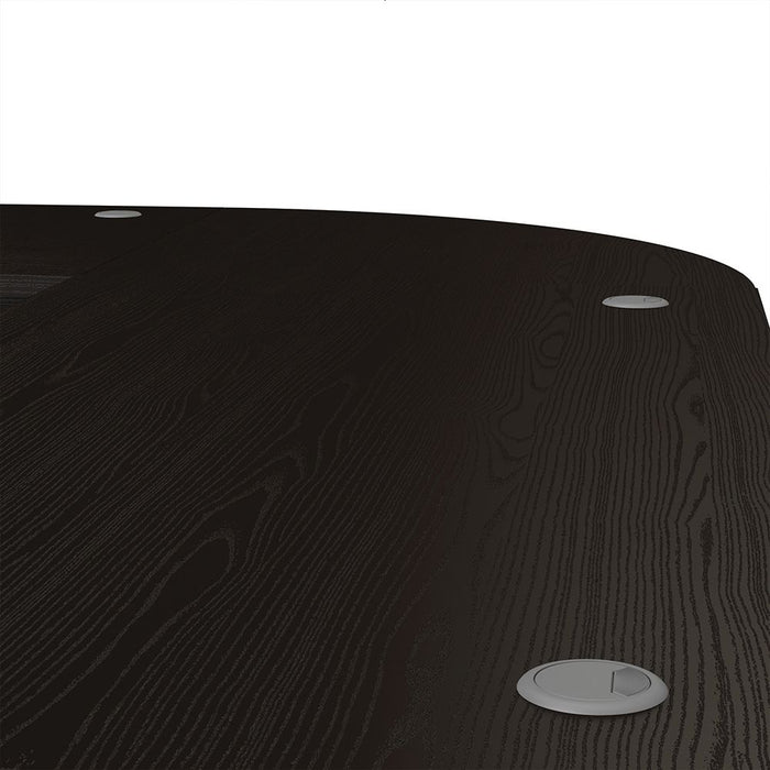 Prima Corner Desk Top in Black Woodgrain with White Legs