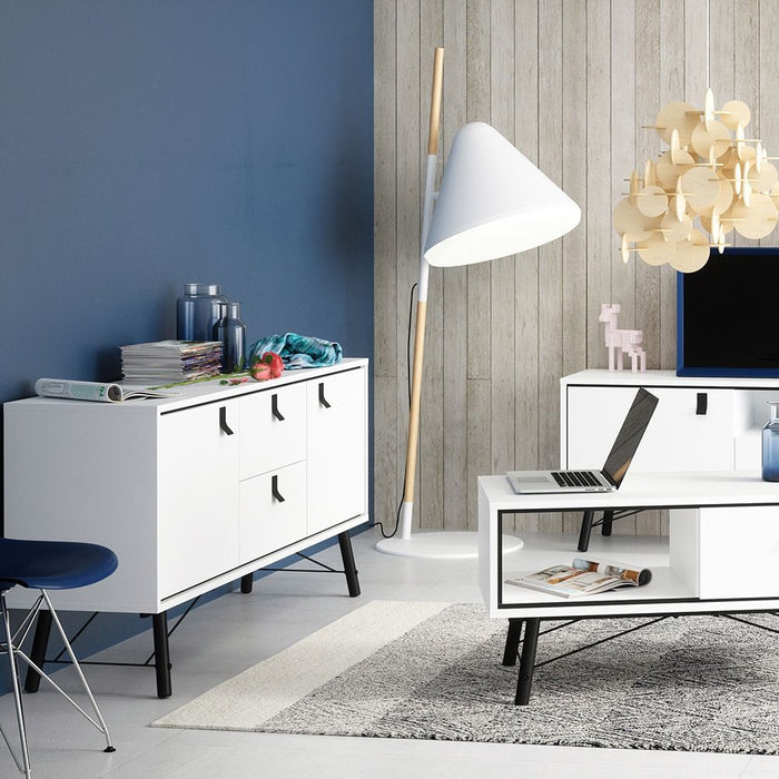 Ry Sideboard 2 Doors 2 Drawers in Matt White