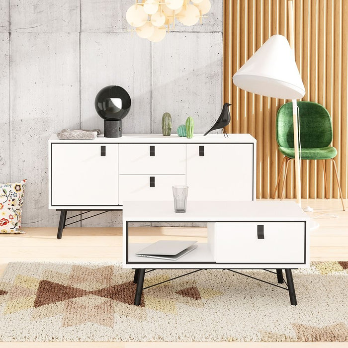 Ry Sideboard 2 Doors 2 Drawers in Matt White