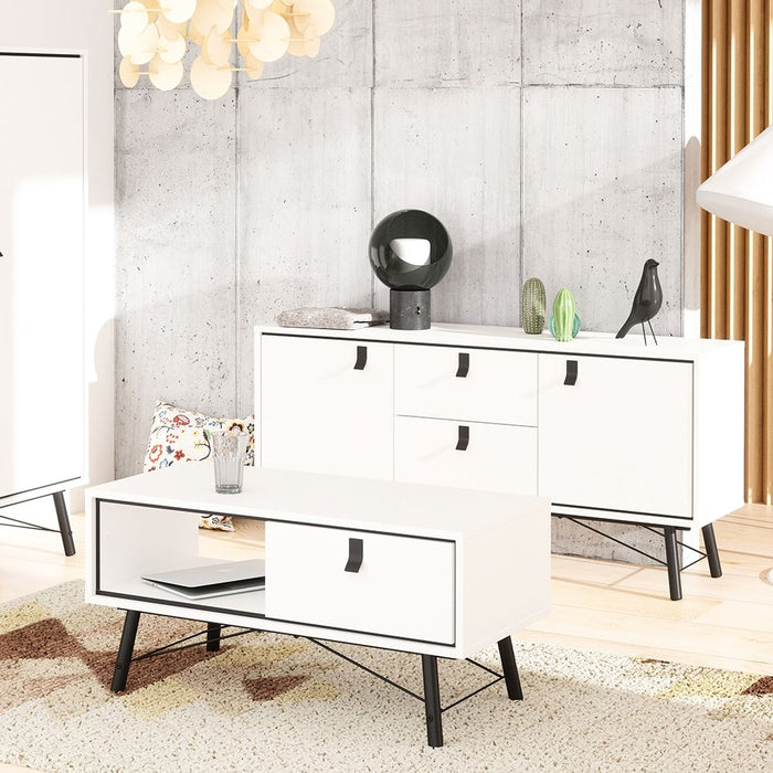 Ry Sideboard 2 Doors 2 Drawers in Matt White