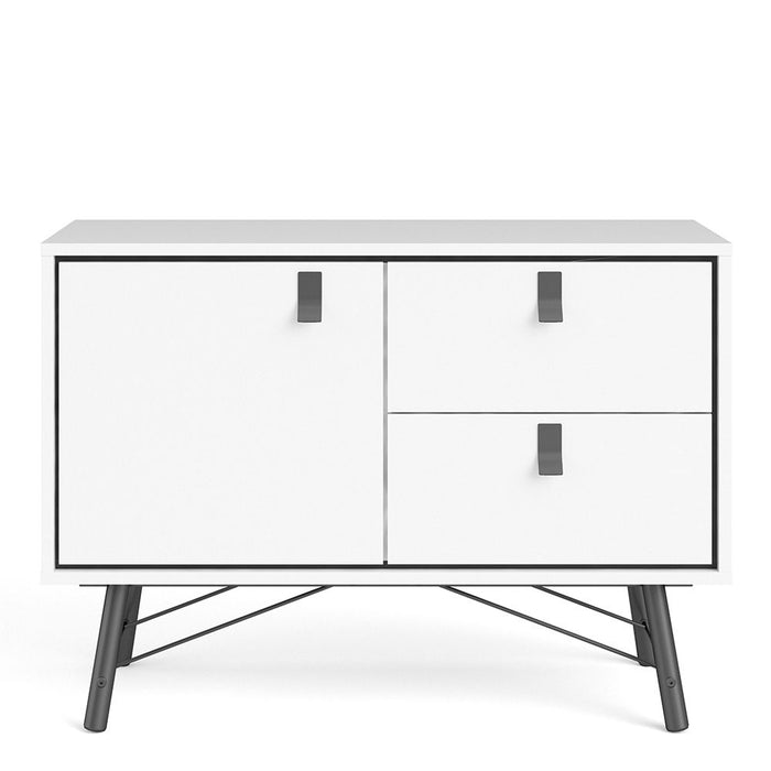 Ry Sideboard with 1 Door 2 Drawers in Matt White