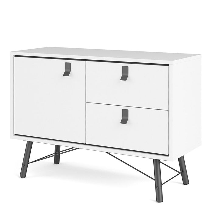 Ry Sideboard with 1 Door 2 Drawers in Matt White