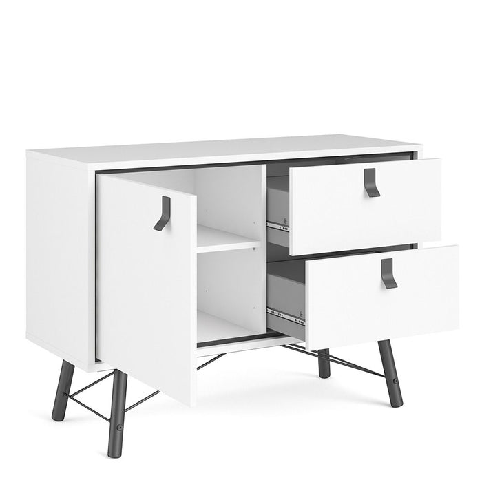 Ry Sideboard with 1 Door 2 Drawers in Matt White