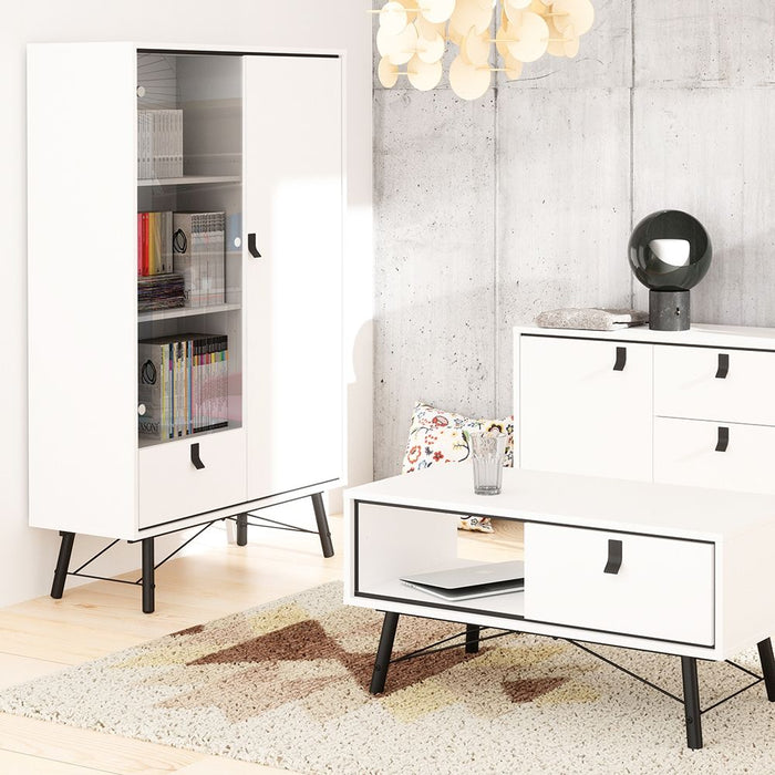 Ry Sideboard with 1 Door 2 Drawers in Matt White