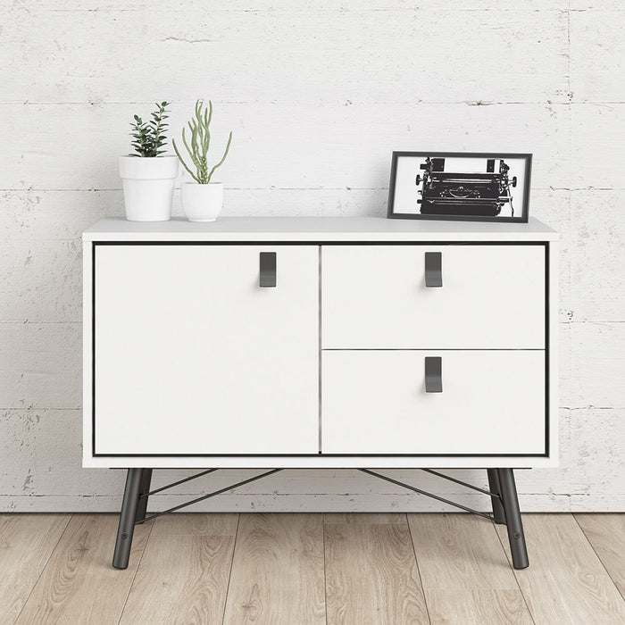 Ry Sideboard with 1 Door 2 Drawers in Matt White