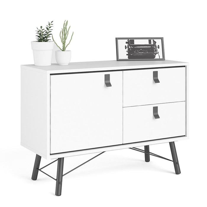 Ry Sideboard with 1 Door 2 Drawers in Matt White