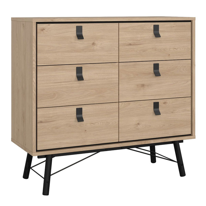 Ry Package - Wardrobe 3 doors + 3 drawers + Double chest of drawers 6 drawers + Bedside cabinet 2 drawer in Matt White