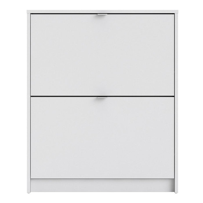 Shoes Shoe Cabinet 2 Flip Down Doors and 1 layer in White