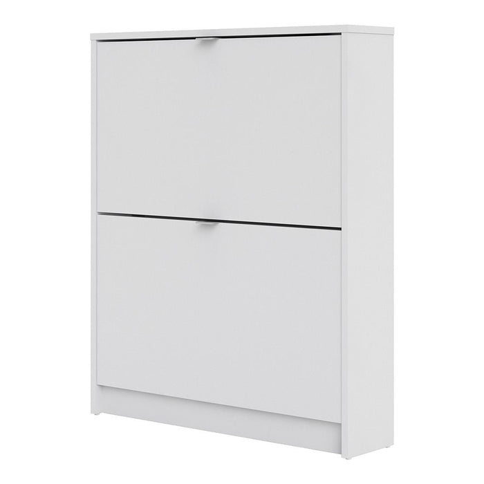 Shoes Shoe Cabinet 2 Flip Down Doors and 1 layer in White