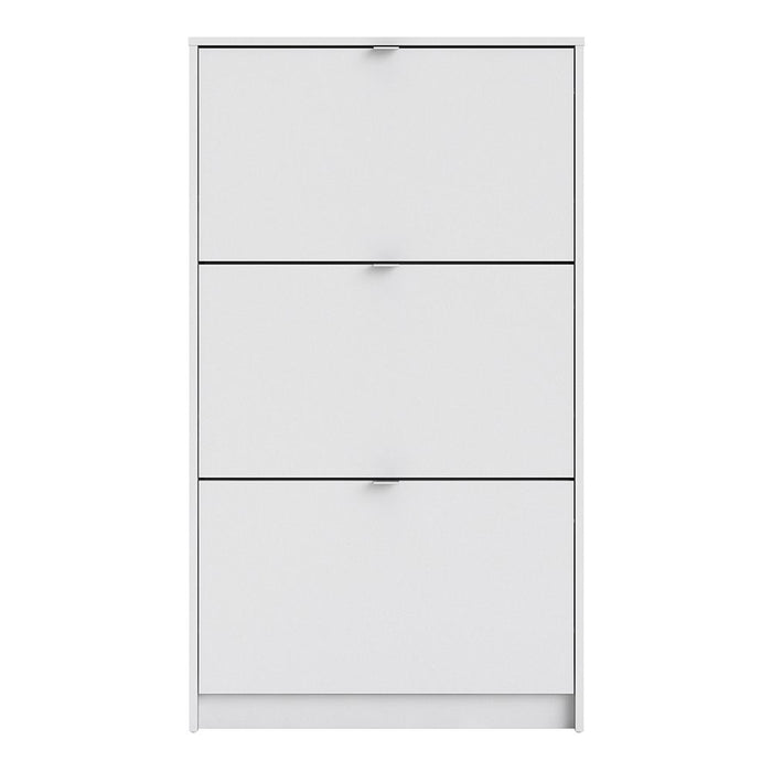 Shoes Shoe Cabinet 3 Flip Down Doors and 1 layer in White