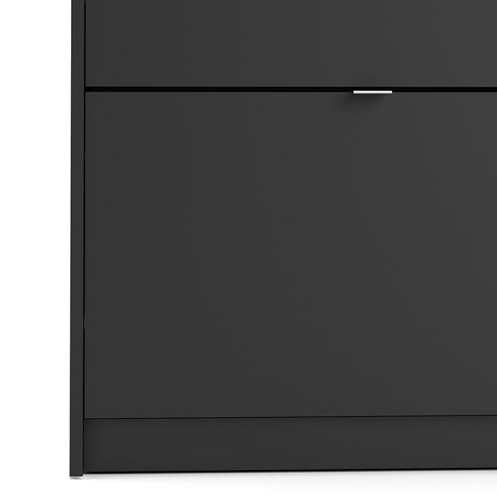 Shoes Shoe Cabinet 4 Flip Down Doors and 1 layer in Matt Black