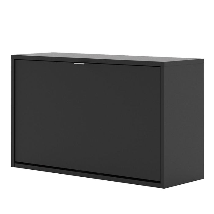 Shoes Shoe Cabinet 1 Flip Down Door and 2 layers in Matt Black