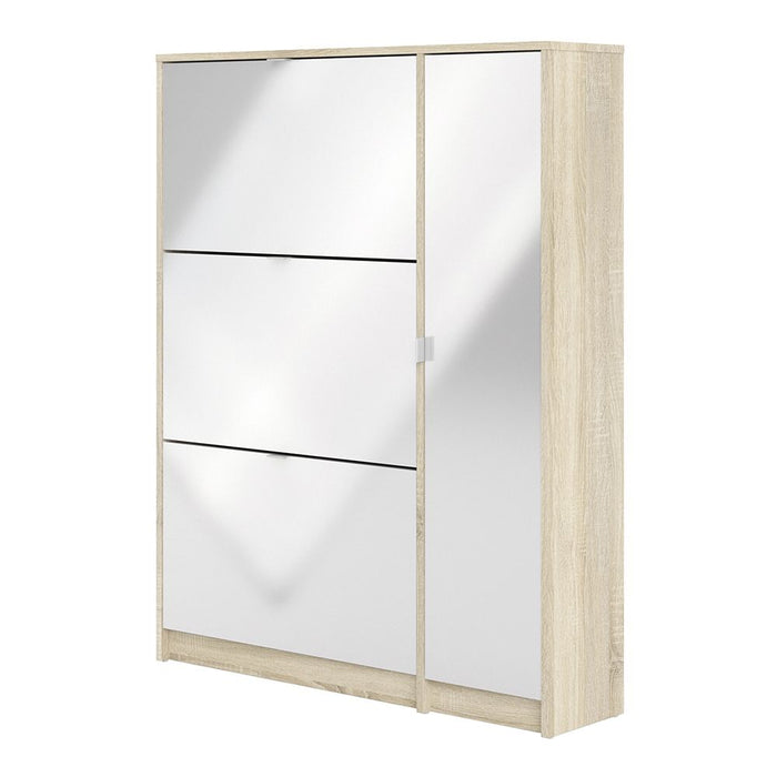 Shoes Shoe Cabinet 3 Flip Down Doors and 2 layers 1 Door Oak structure