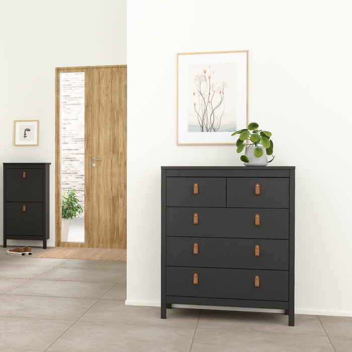 Barcelona Chest 3+2 Drawers in Matt Black