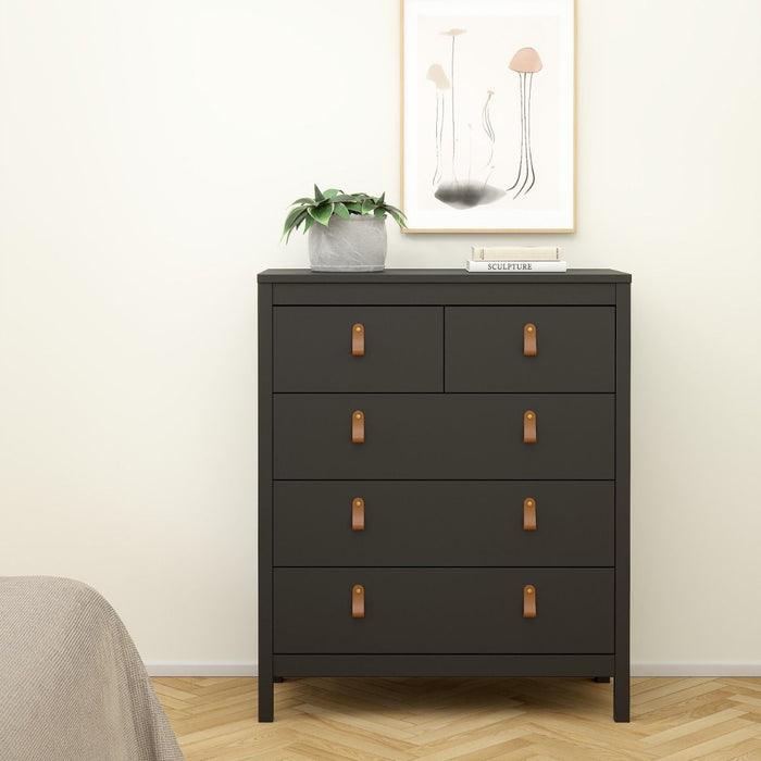 Barcelona Chest 3+2 Drawers in Matt Black