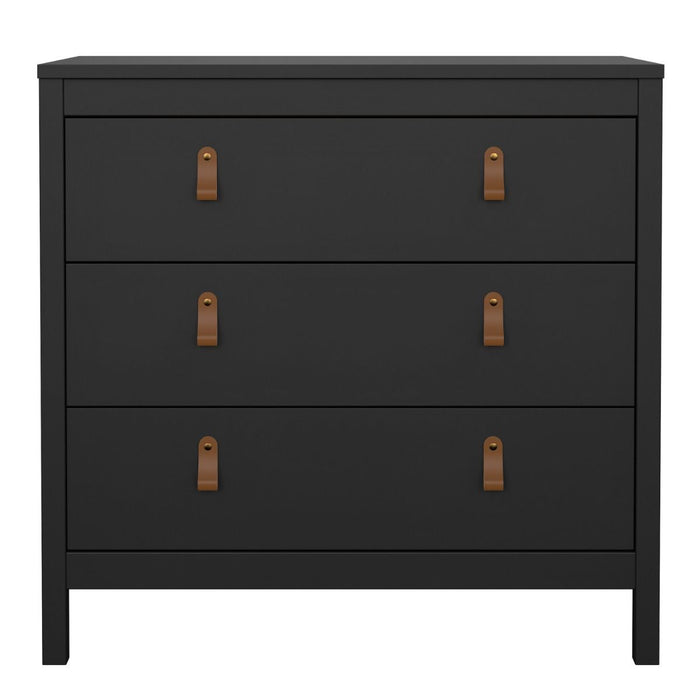 Barcelona Chest 3 Drawers in Matt Black