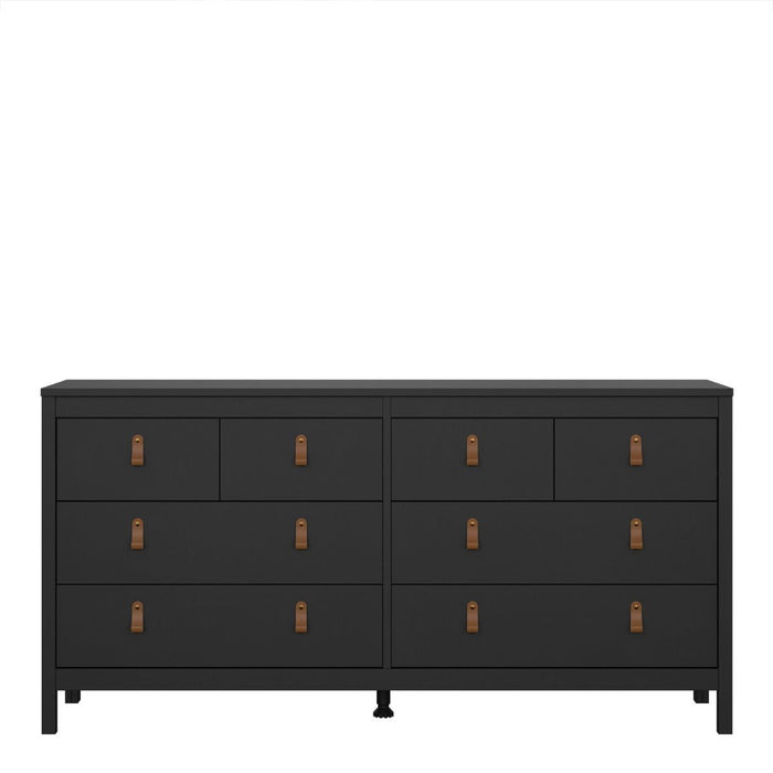 Barcelona Double Dresser 4+4 Drawers in Matt Black