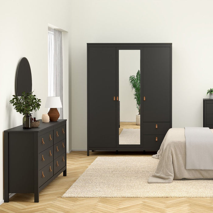 Barcelona Double Dresser 4+4 Drawers in Matt Black