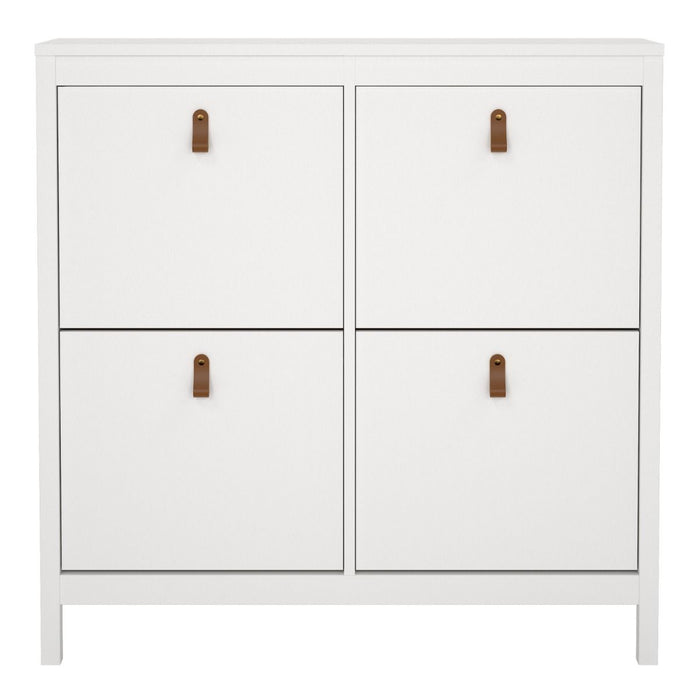 Barcelona Shoe Cabinet 4 Flip Down Doors in White