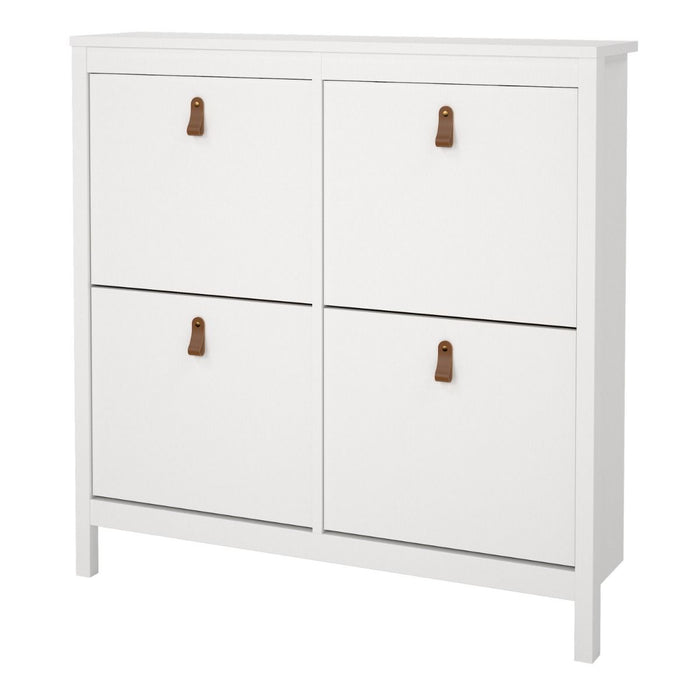 Barcelona Shoe Cabinet 4 Flip Down Doors in White