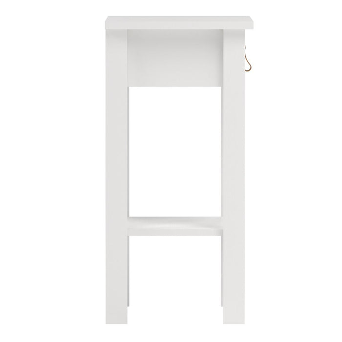 Barcelona Bedside Table with 1 Drawer in White