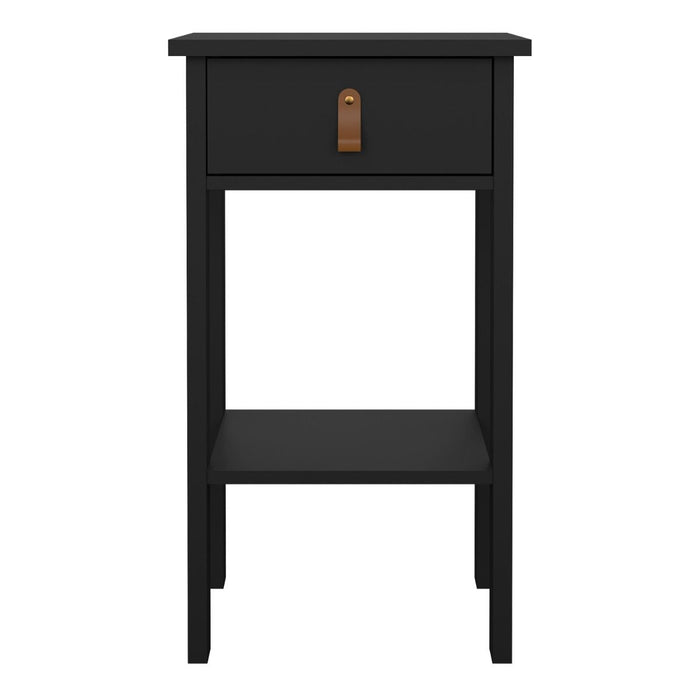 Barcelona Bedside Table with 1 Drawer in Matt Black