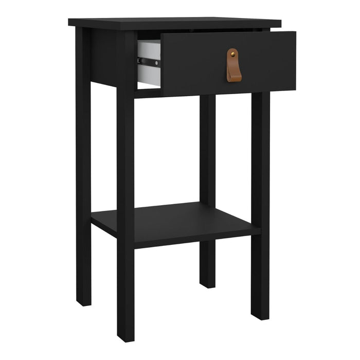 Barcelona Bedside Table with 1 Drawer in Matt Black