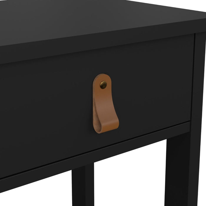 Barcelona Bedside Table with 1 Drawer in Matt Black