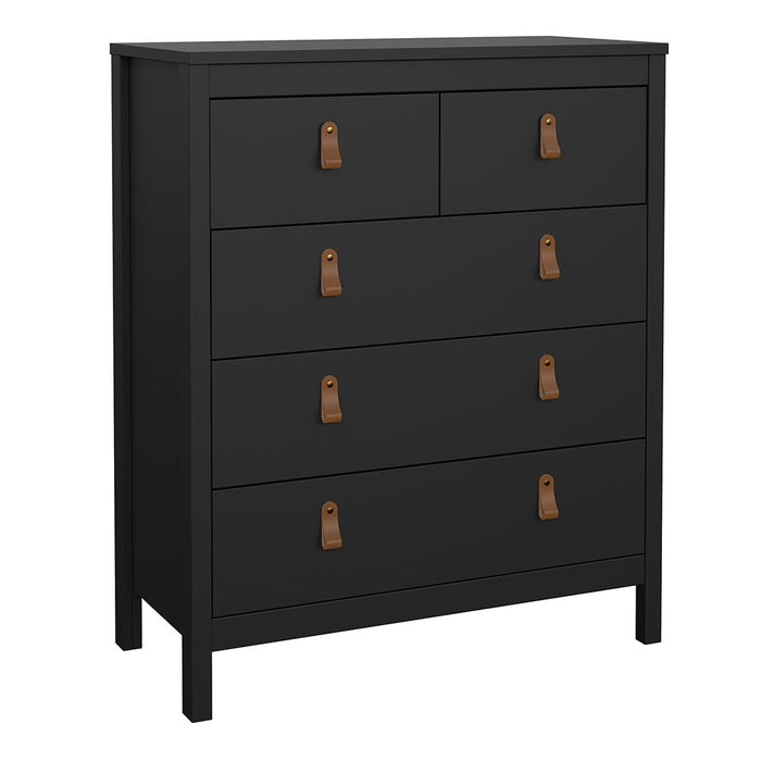 Barcelona Package - Bedside Table 2 drawers + Chest 3+2 drawer + Wardrobe with 3 doors in Matt Black